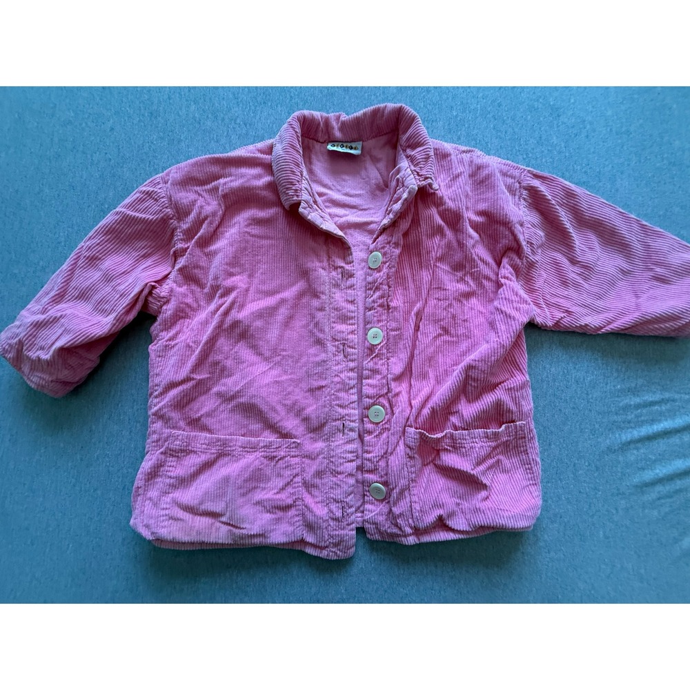 Bubala San Francisco Vintage Pink Corduroy Button Front Jacket Girls Size 6X